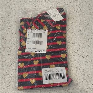 Crewcuts Striped Heart Print Shirt size XL